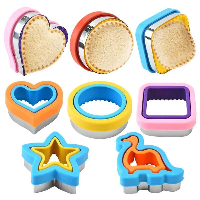 Sandwich Cutter and Sealer Sandwich Maker for Kids Lunch Box & Bento Box DIY Sandwich Pancake Cookie Cutters Toast Making Mold