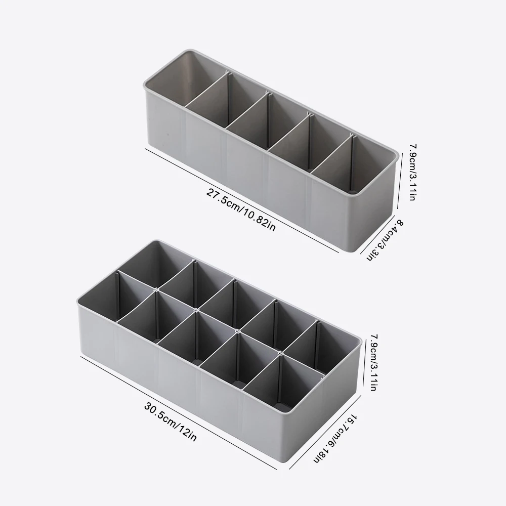 1pc Plastic Divided Household Wardrobe Clothes Underwear Socks, Bra Sorting Box Minimalist and Fresh Style Underwear Storage Box