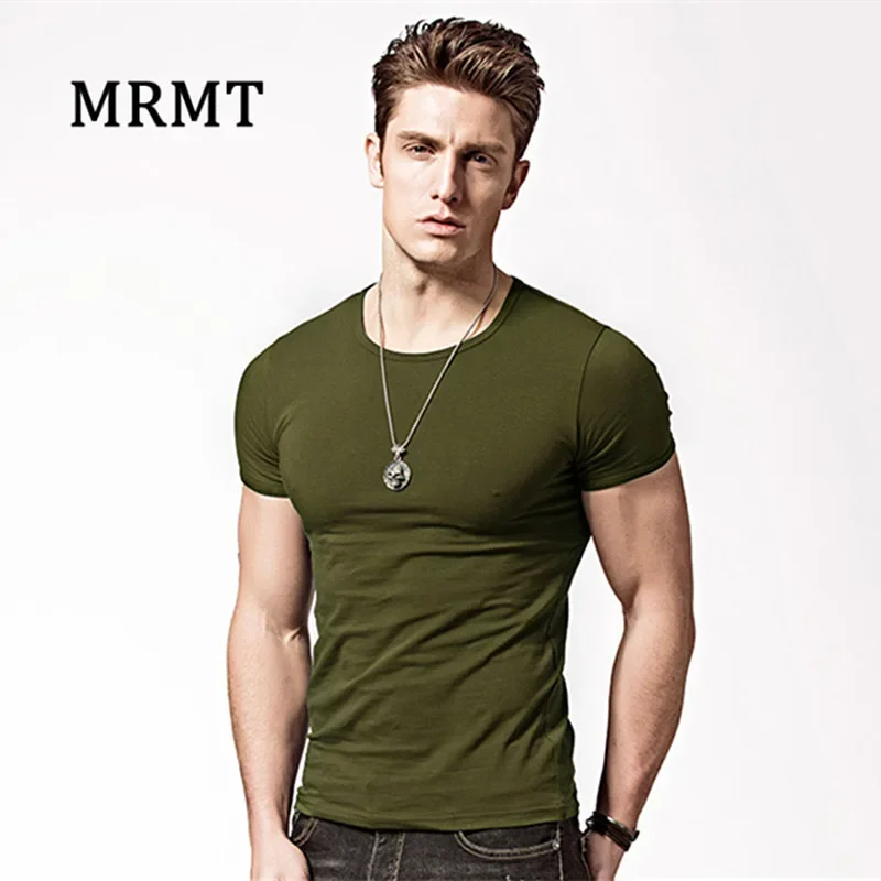 Tight cultivate one's morality t-shirts v-neck collar pure color T-shirt man Render vest male Sapphire v-neck