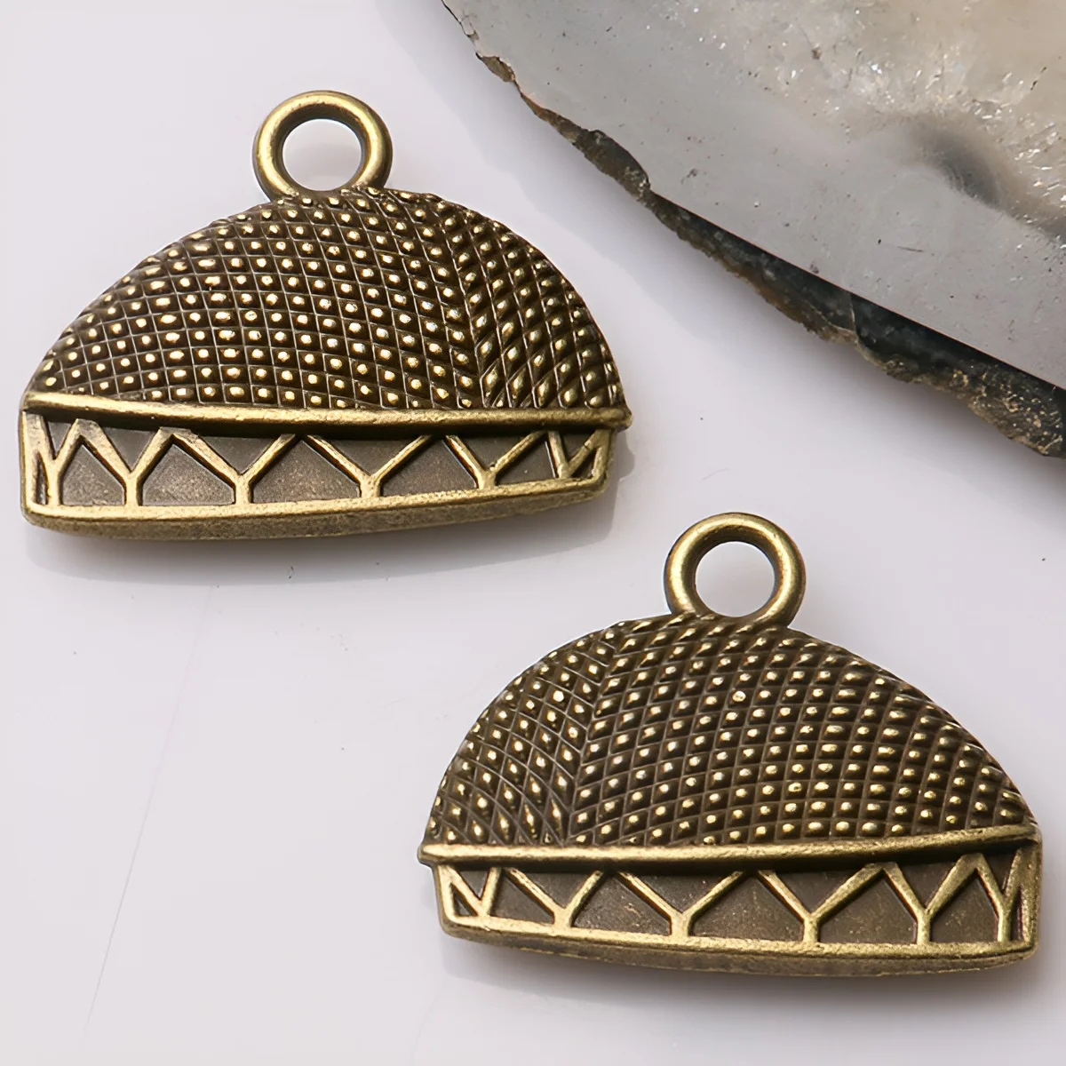 10pcs 15*25mm Antiqued Bronze Color 2sided Building Design Charms EF3382 Charms for Jewelry Making