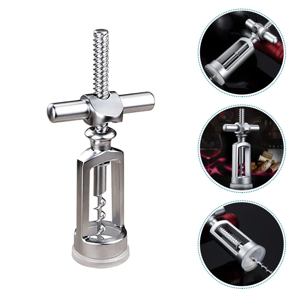 

1pc Zinc Alloy Wine Bottle Opener Manual Red Wine Corkscrew For Kitchen Bar Restaurant Easy Pull Cork Remover Tool Beer Can Lid