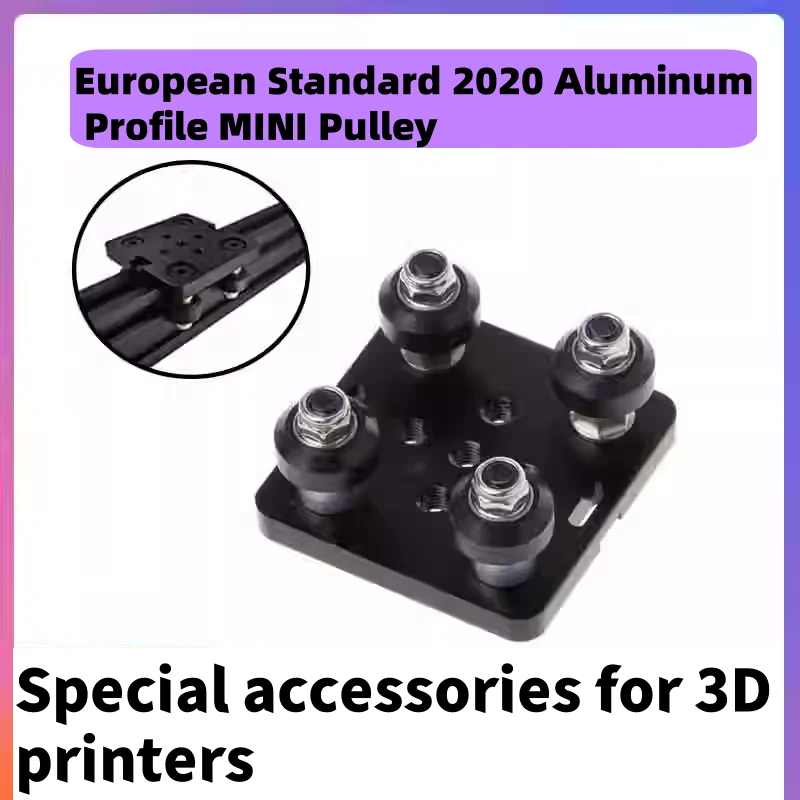 V-Wheel Plate,Gantry Rod Plate with Wheel, 65mm X 65mm for 2020V Aluminum Profile Plate, CNC and 3D Printer Parts