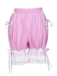 Lolita Bloomers pembe pamuklu dantel süs kalp şekli cep yay şerit kawaii