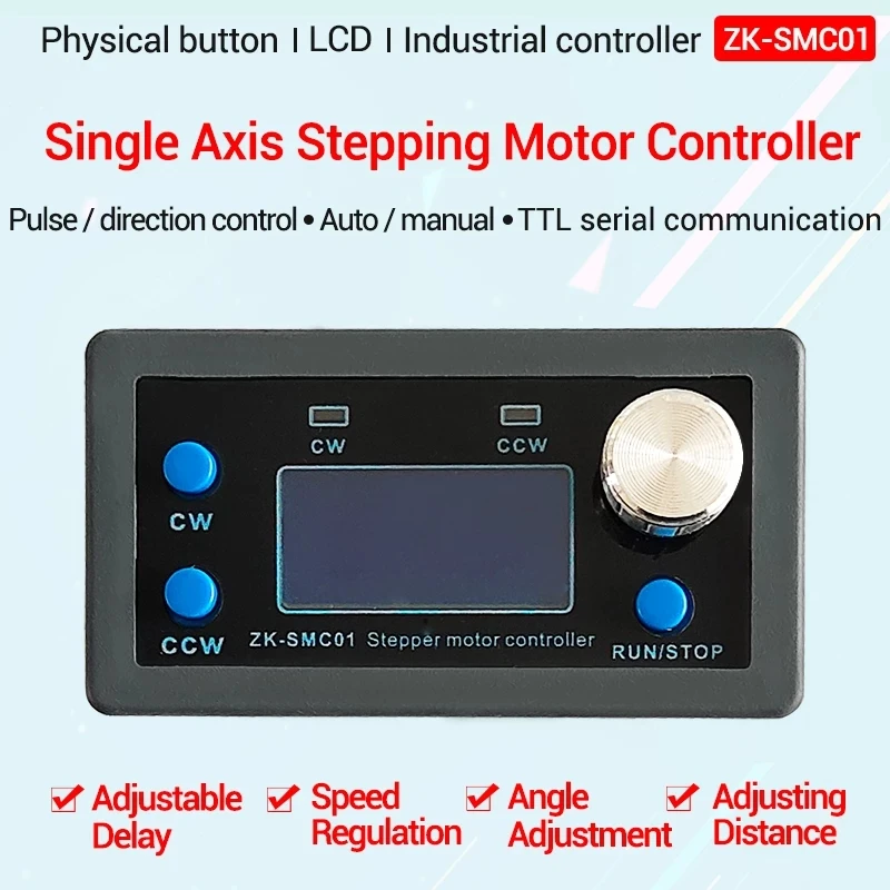 

Nema 17/22 DC Stepper Motor Controller Adjustable Speed Angle Delay Distance CW CCW Module Regulator PLC Serial Communication