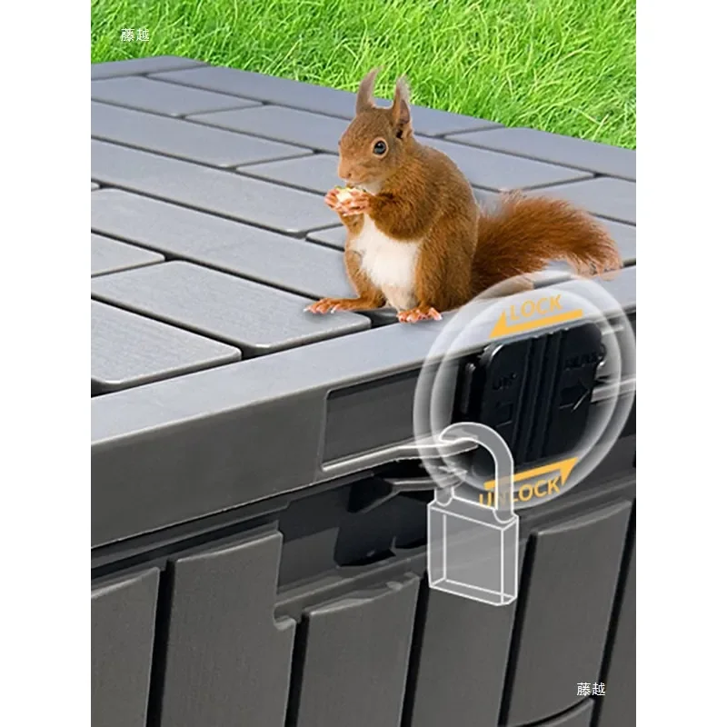 Outdoor Storage Cabinet Weatherproof Garden Tool Locker Sun Protection Courtyard Balcony Sundries Organizer Box for Patio - view 2