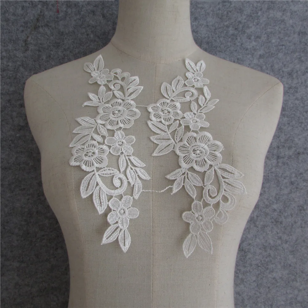 White fake collar embroidery dress sewing chest applique fabric DIY clothing supplies material accessories 1 piece for sale