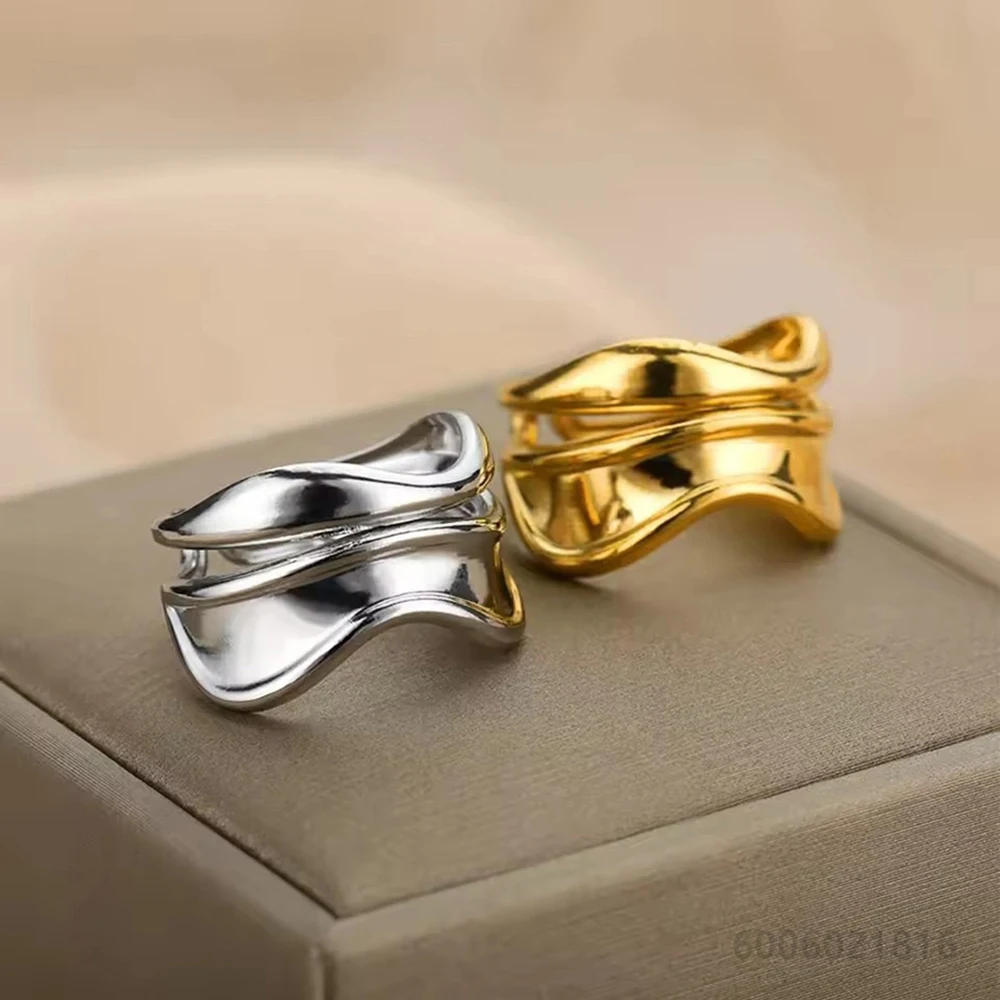 925 Sterling Silver Gold Open Ring For Women Men Fashion Jewelry Charm Grace Noble Wedding Accessories