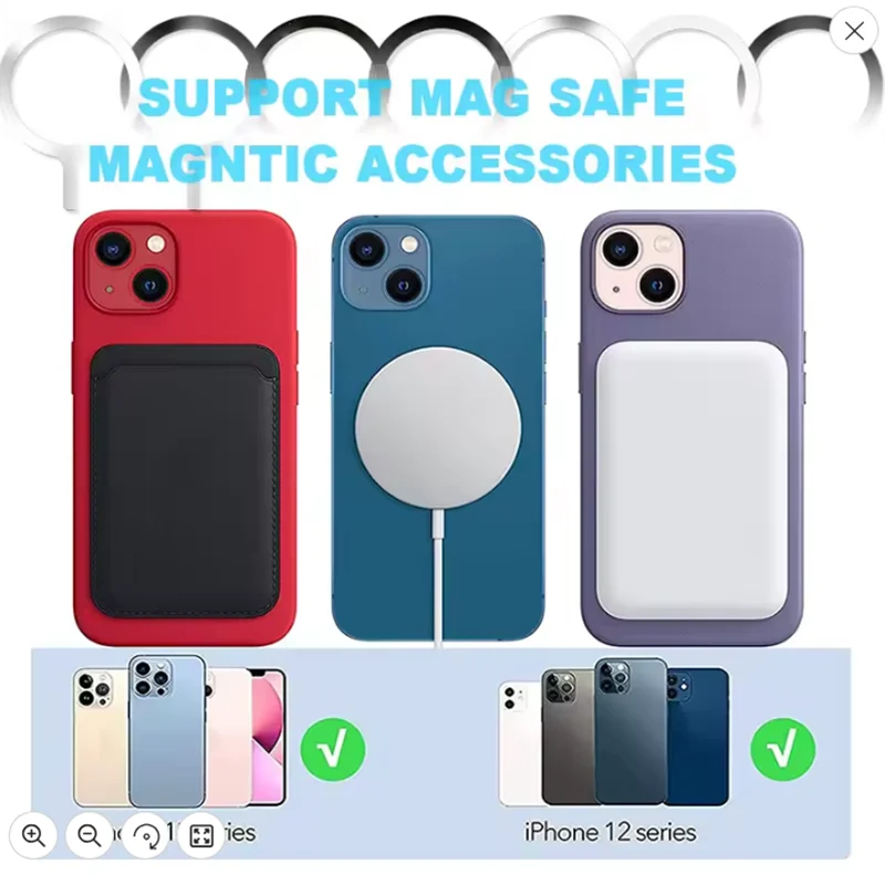 

1/5PCS Magnetic Sticker Metal Ring for Magsafe Wireless Charging Circle Charge Disk Magnet Stickers For iPhone 16 15 13 Pro Max