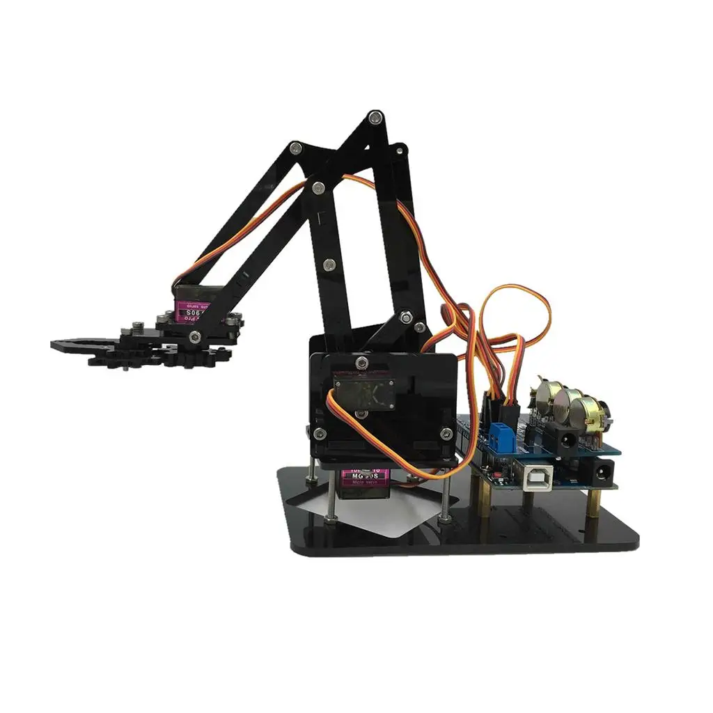 DIY 4-DOF & 4 Rotating Mechanical Robot Arm Kits W/4 Servos for