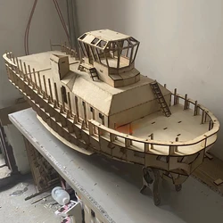 원격 제어 선박 모델 키트, 포트 견인 시뮬레이션, 조립 완료, 97 터그보트, 길이 97cm, 폭 28.5cm