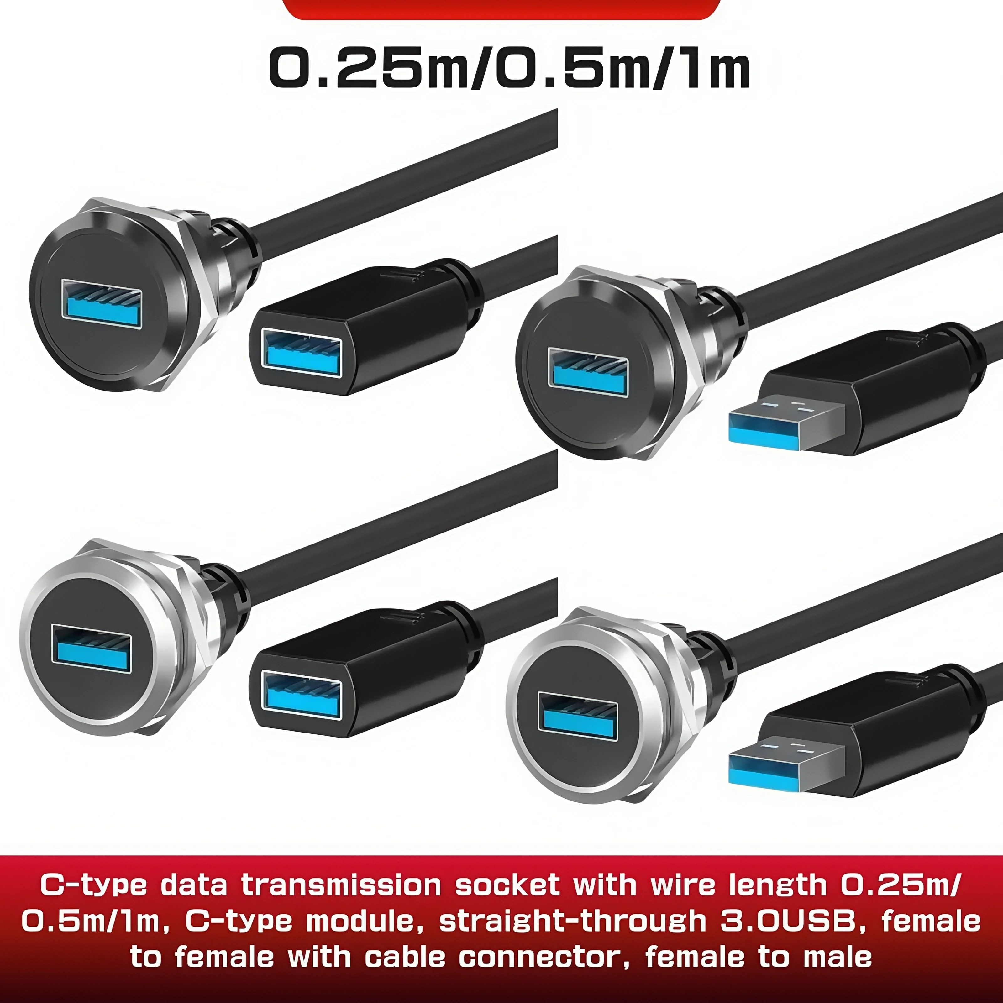 

Разъем для передачи данных типа C 0,25 м/0,5 м/1 м 3,0 USB «мама-мама» с кабельным разъемом «мама-папа»