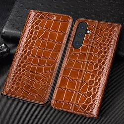 Crocodile Genuine Leather Flip Case For Samsung Galaxy A02 A12 A22 A32 A42 A52 A72 4G 5G Nacho Phone wallet Cover Cases