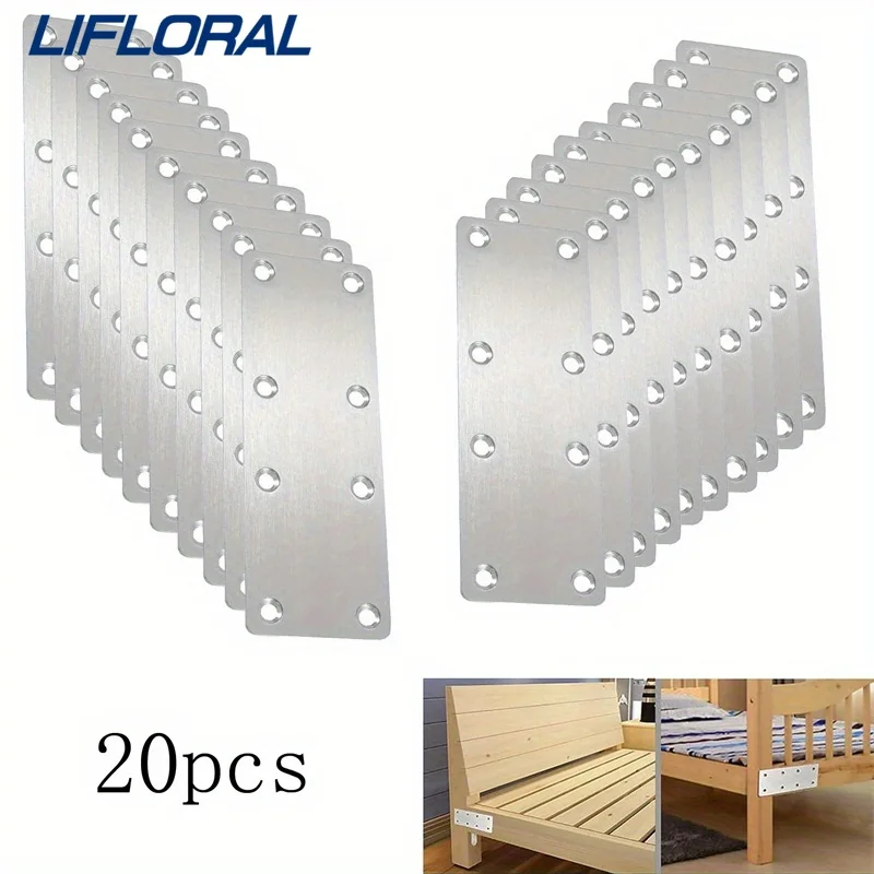 20pcs FLAT Mending แผ่นสแตนเลสแบนโลหะตรงรั้งซ่อมเข้าร่วม Fixing Bracket ไม้ Bracket CONNECTOR