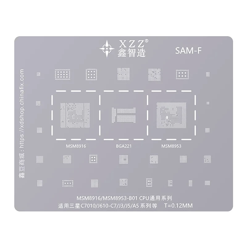 XZZ para Samsung Galaxy Note A/J placa base de teléfono BGA Reballing plantilla CPU IC Chip reparación retrabajo estaño plantación soldadura malla de acero