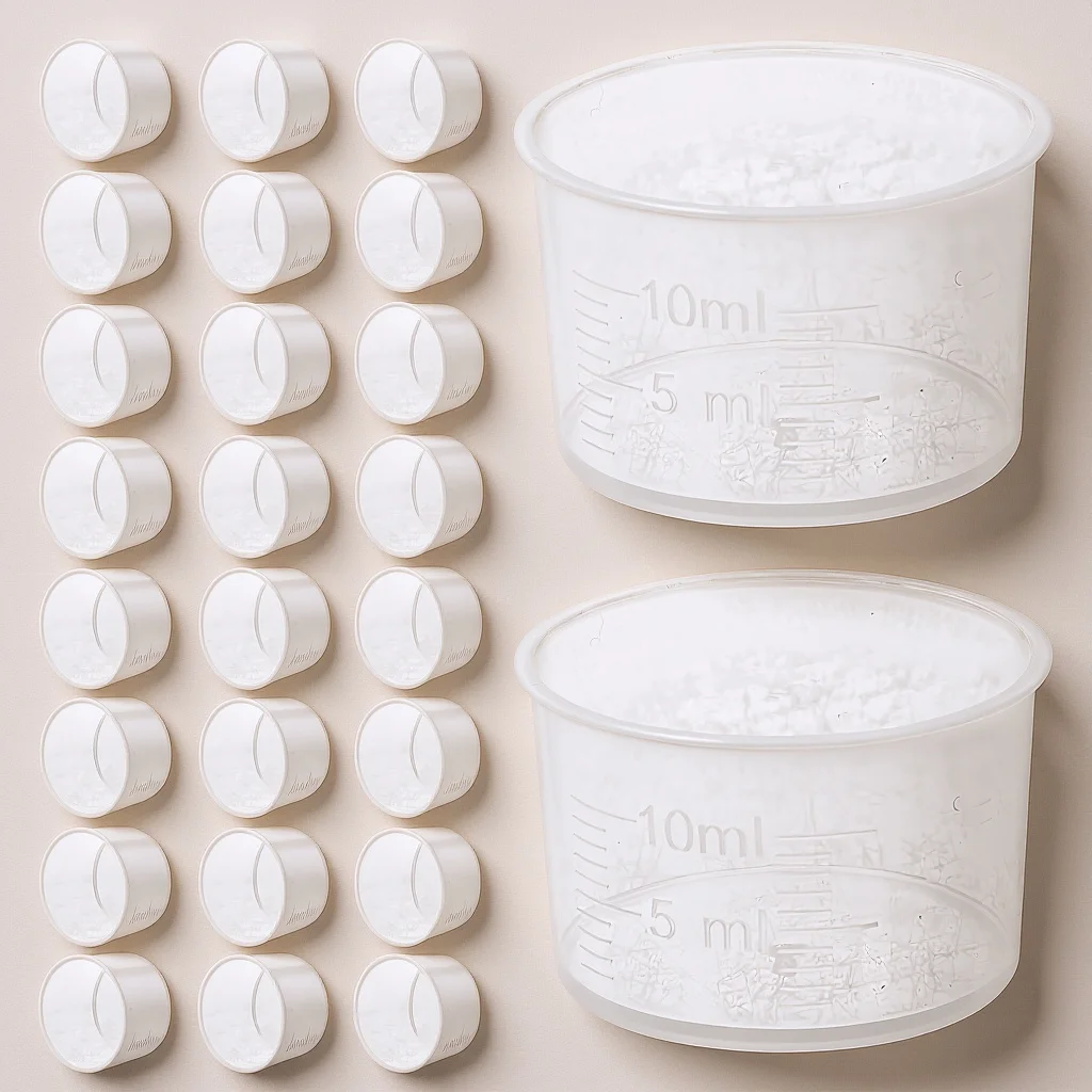 

100pcs Plastic Measuring Cup 10Ml Clear Reusable With Scale Markings For Kitchen Lab Use Volumetric Cups