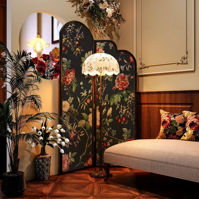 French American folding screen partition living room hotel solid wood shield decoration entrance aisle bathroom folding screen