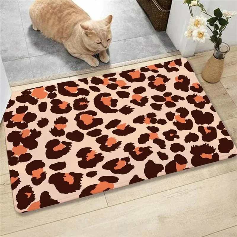 Fashion Animal Leopard Pattern Door Mat Zebra Cow Deer Print for Bedroom Carpet Soft Carpets Rug Entrance Anti-slip Floor Mats