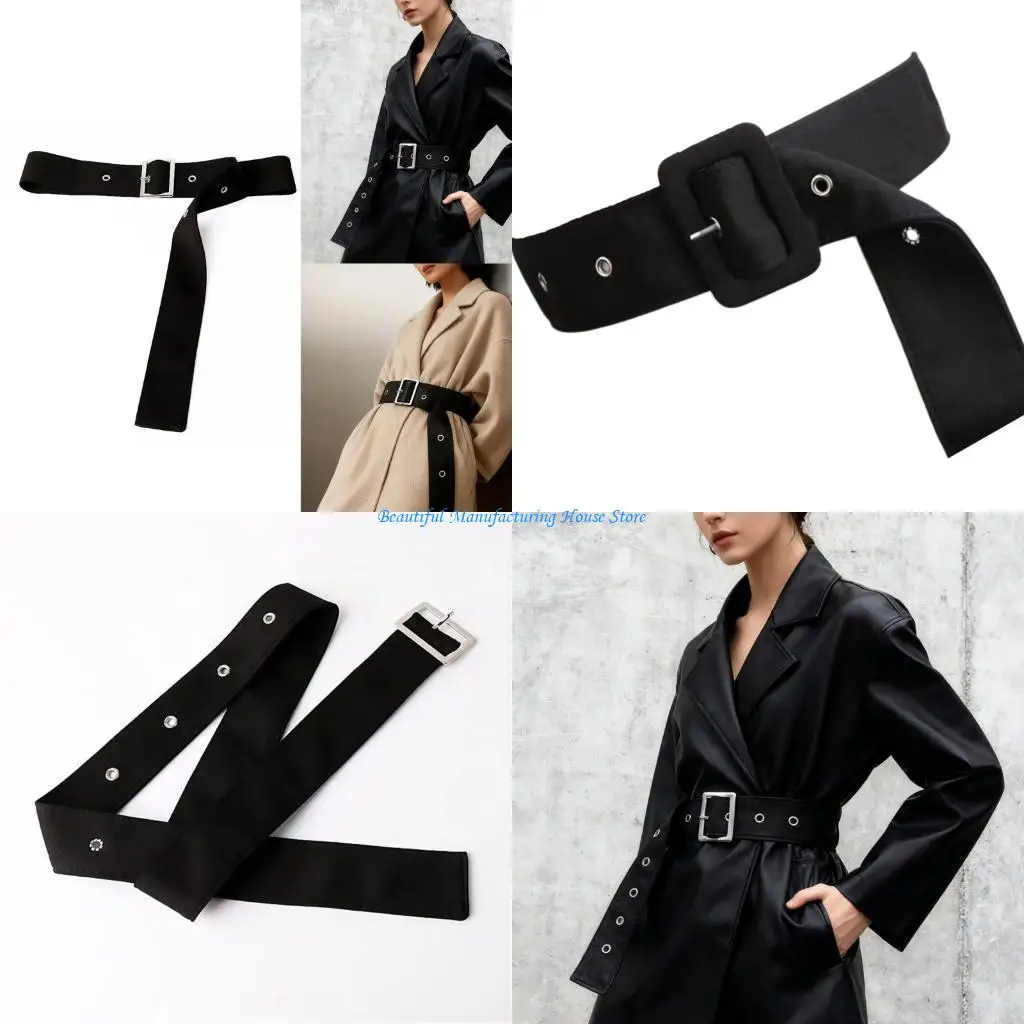 E56A Modern Waist Cincher Wide Belt For Coat Down Adjustable Waist Cincher