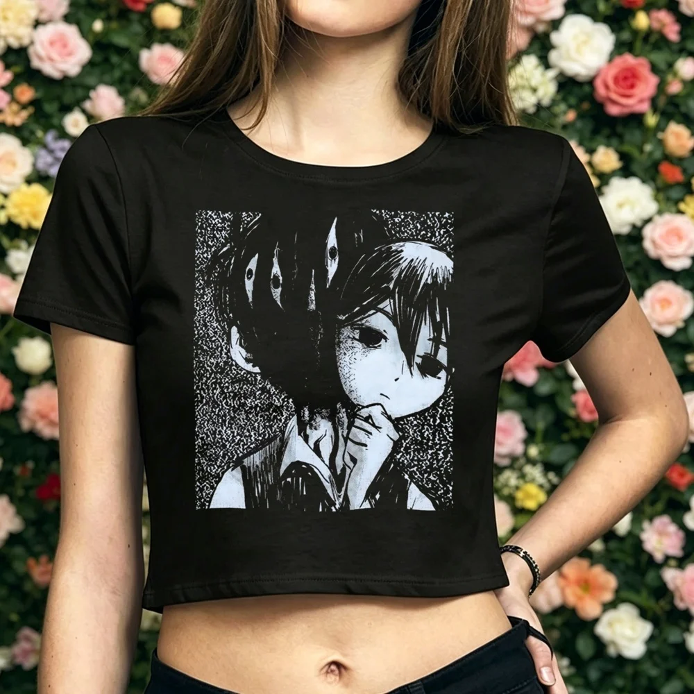 Omori cropped top shoujo funny korean fashion japanese grunge shirt gyaru baddie summer kawaii korean fashion