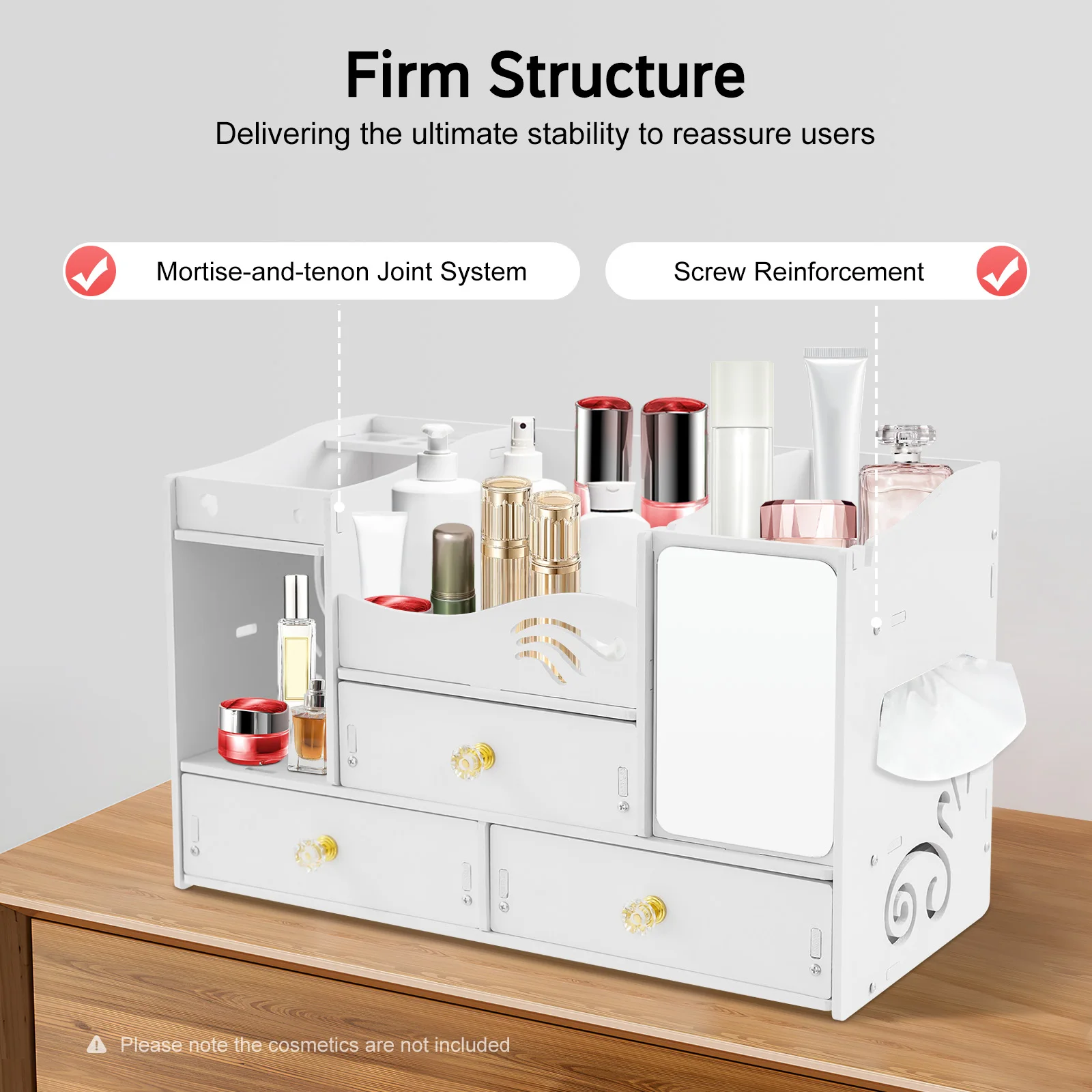 Large Capacity Makeup Organizer with Drawers