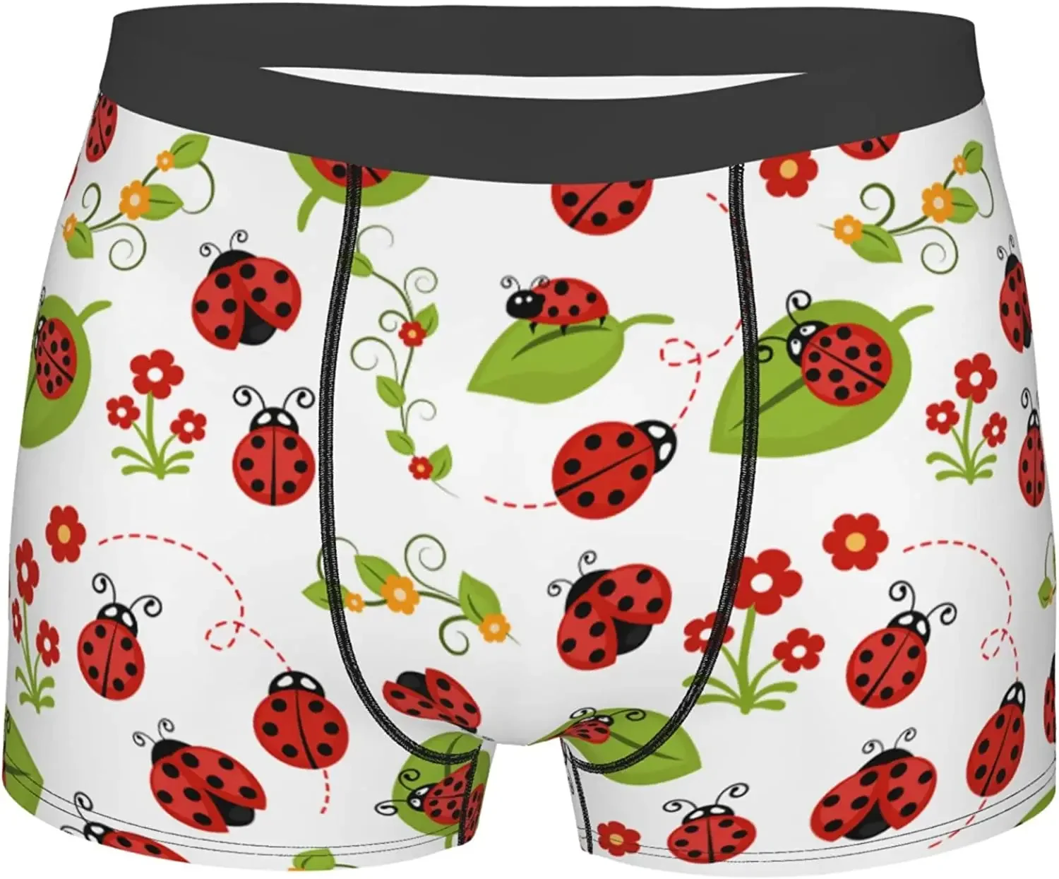 Men's Breathable Boxer Briefs Cute Flower Comfort Soft Stretch Underwear Trunks with Bulge Pouch for Men Boys