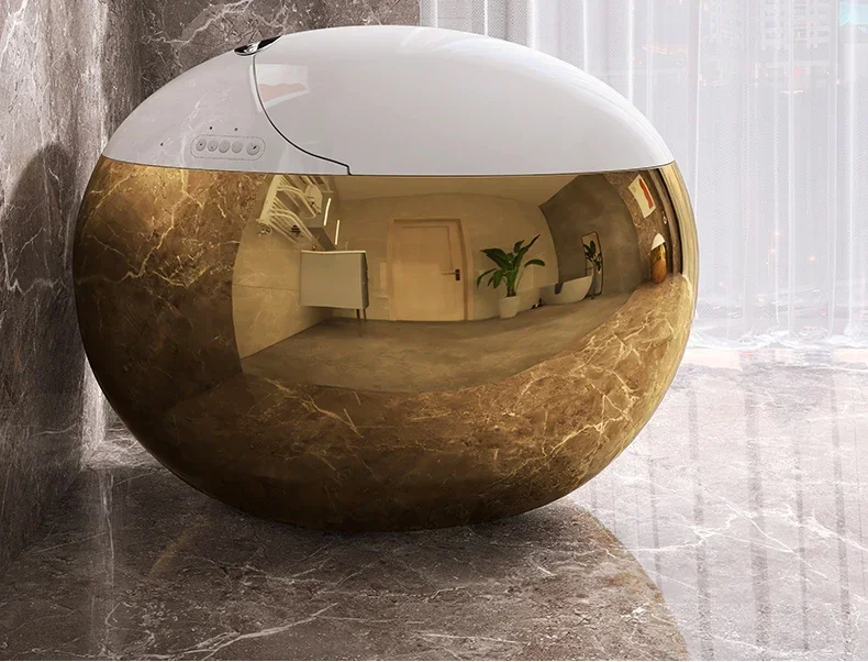 

Golden egg-shaped smart toilet creative siphon type without water pressure limit