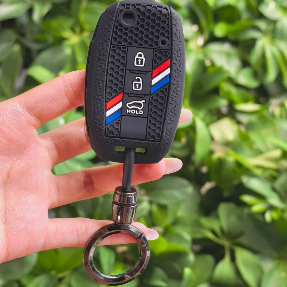 Car Folding Flip Smart Key Case Keychain For Kia K2 K3 K5 Carens Cerato Forte Sorento Fob Cover For Hyundai Avante Santa
