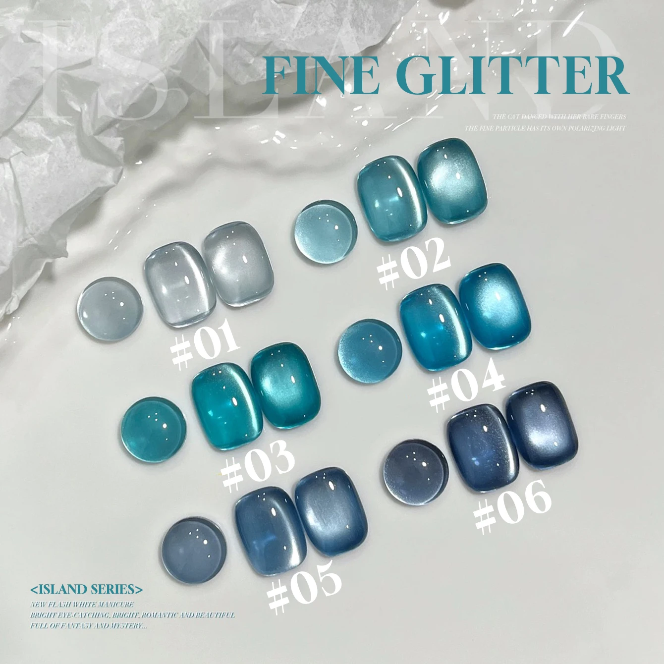 1-12pcs 12ML Top Selling 2025 New Advanced Eyes Starry Sea Glass Bead Cat Eye Magnet Gel Nail Polish Blue Nails Summer Nails