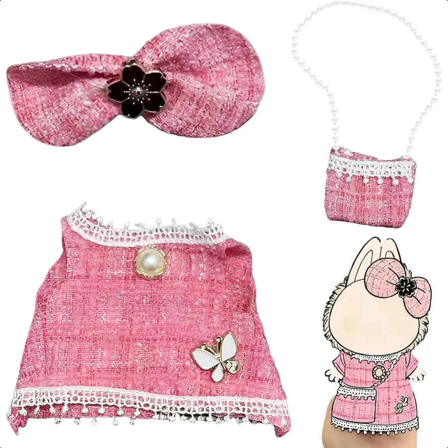 17cm Doll Clothes Outfits for Clothes Set Dolls Keychain Accories Faking Animal Style Outfit 6.7 Inches Cute Doll Clothes Suita