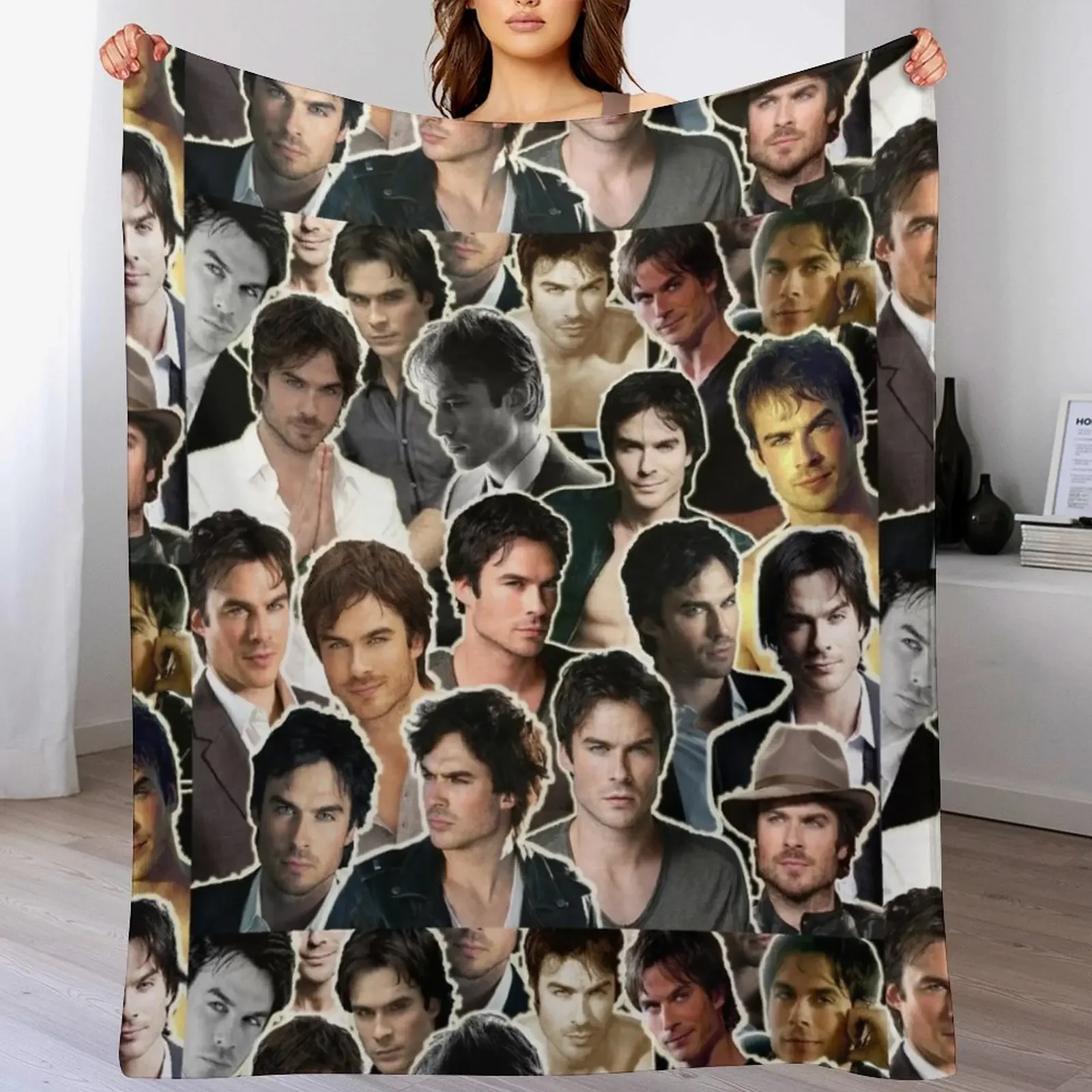 

Ian Somerhalder collage Damon - Sagittarius Throw Blanket Decorative Throw Decorative Beds manga Extra Large Throw Blankets