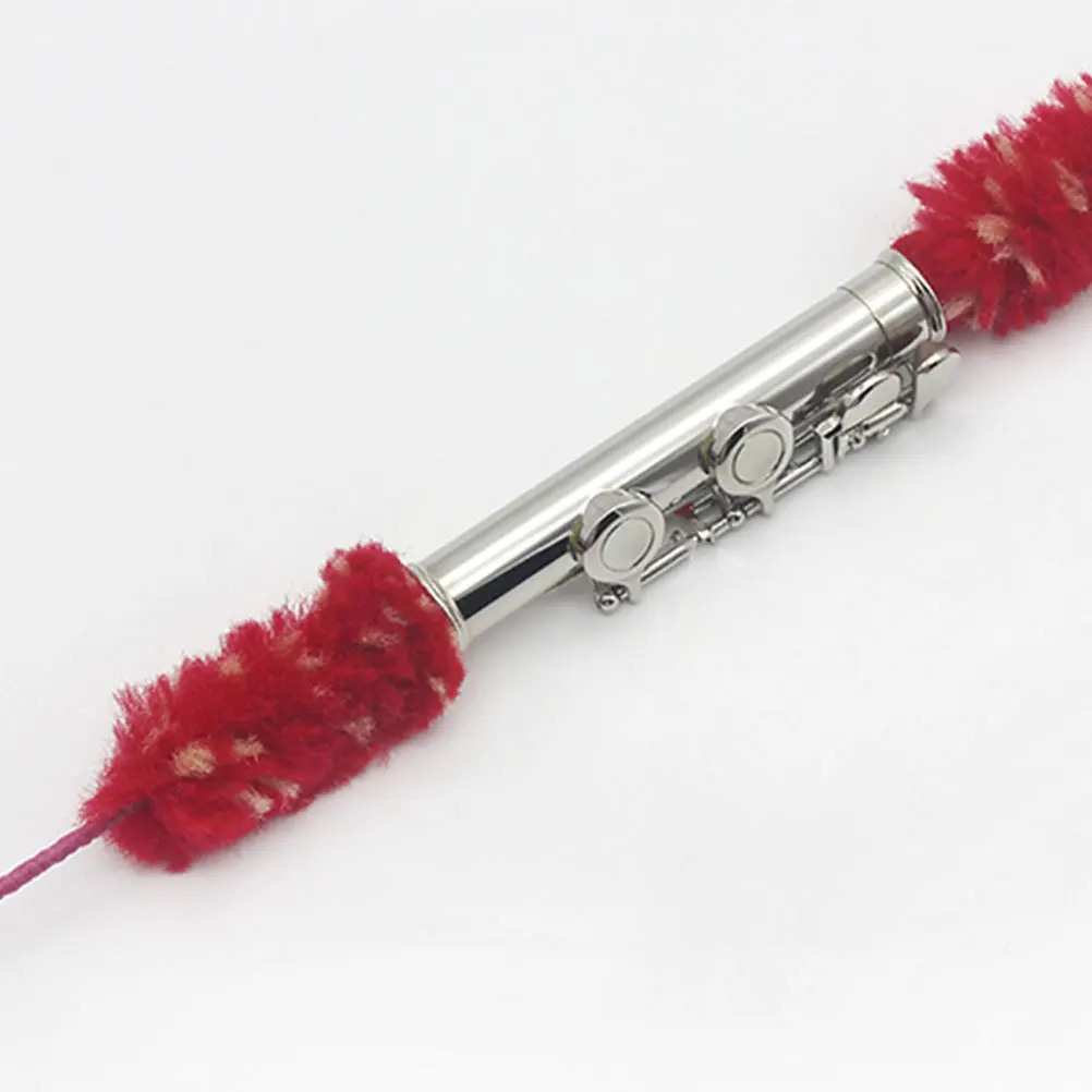 1 قطعة ملحق الناي عالي الجودة الأحمر عدم الانزلاق ملفوفة يدويا ضيق قوي فرشاة التشفير لتنظيف التجويف الداخلي الناي #3