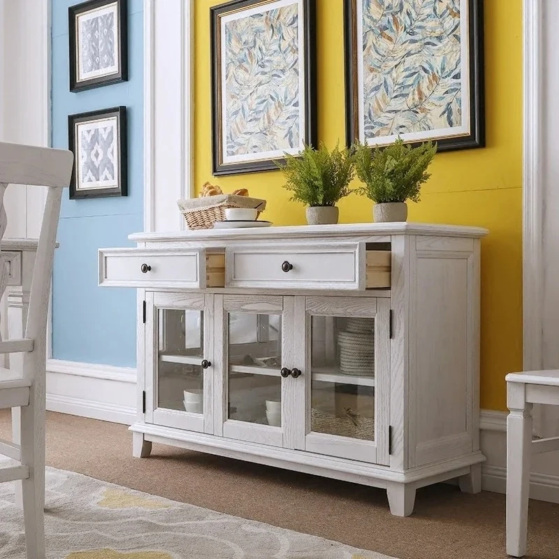 

Американский сельский ресторан из ясеня, полный боковой шкаф из массива дерева, американский ретро старый винный шкаф