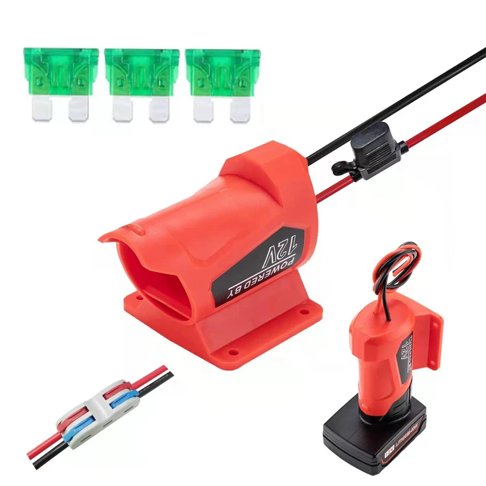 

AT19-Power Battery Adapter Wheel For 12V M12 Battery With Fuse 14 Gauge Connector