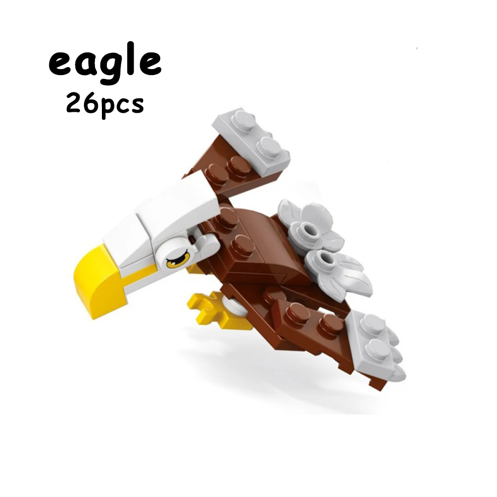 Mini Birds Series Building Block Crow Swallow Peacock Hoopoe Flamingo Parrot Eagle Bricks Toys 10in1 Educational Children Gifts