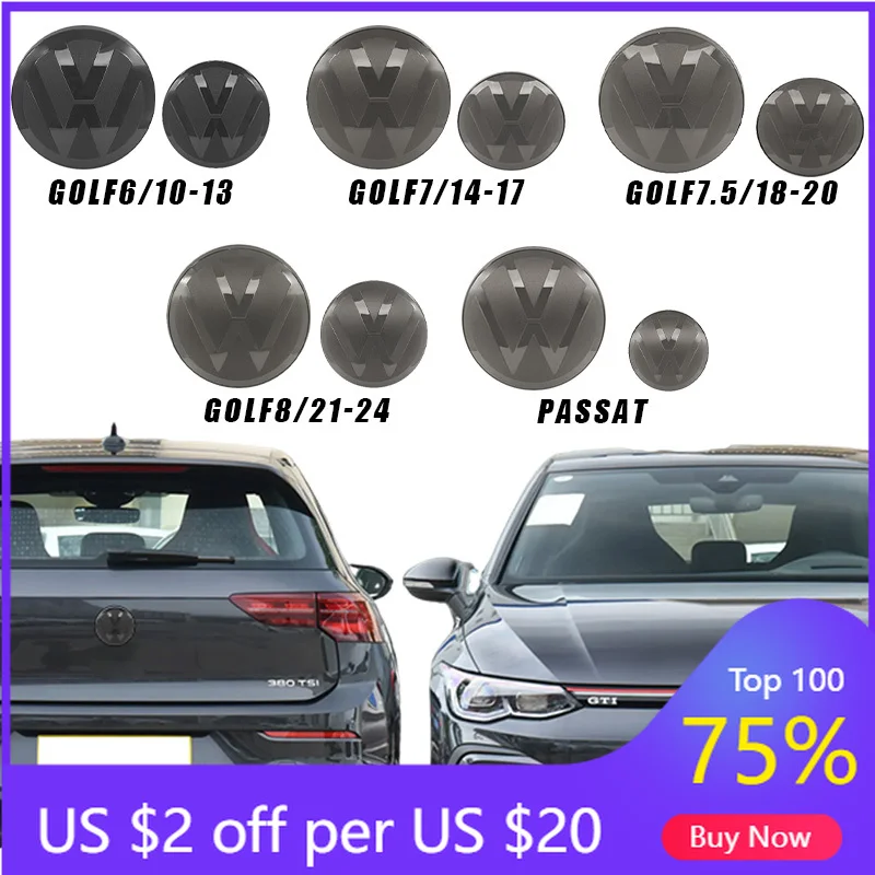 

VW GTI GOLF 2026 Горячие для VW VOLKSWAGEN 2 шт. Автомобильные передние решетки, значки, задняя эмблема багажника, крышки, наклейка с логотипом для Volkswagen Golf