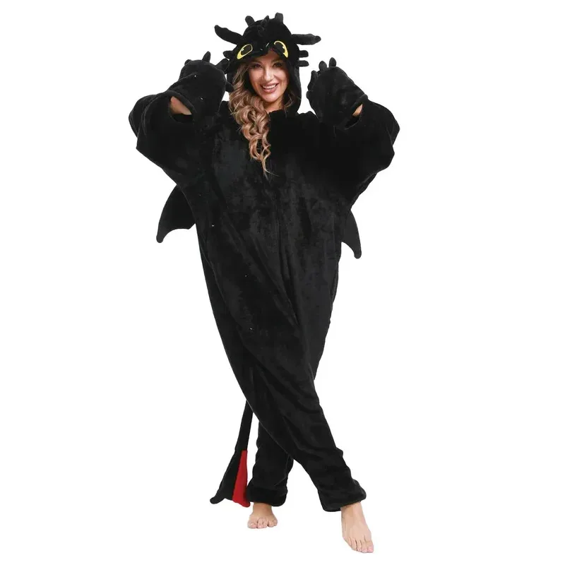 

25COSCartoon Dragon Fur Pajamas Couple Pyjama Jumpsuit Cosplay Customs Valentine's Day Gifts Halloween Party Outfits Anime Custo