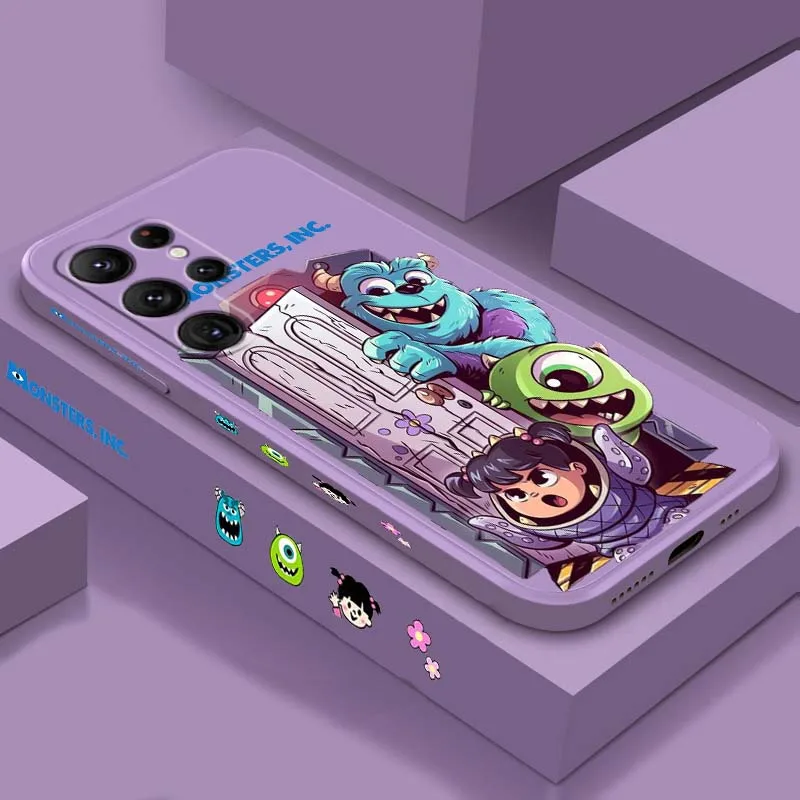 Monster Power Company Cute For Samsung Galaxy S25 S24 S23 S22 S21 S20 Ultra Plus FE 5G Liquid Left Rope Cover Phone Case - Image 3