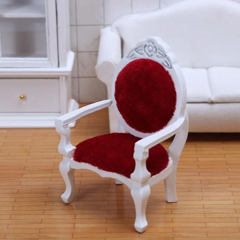 Y4qa 1:12 House bambola in miniatura mobili da soggiorno in legno per bambola chai