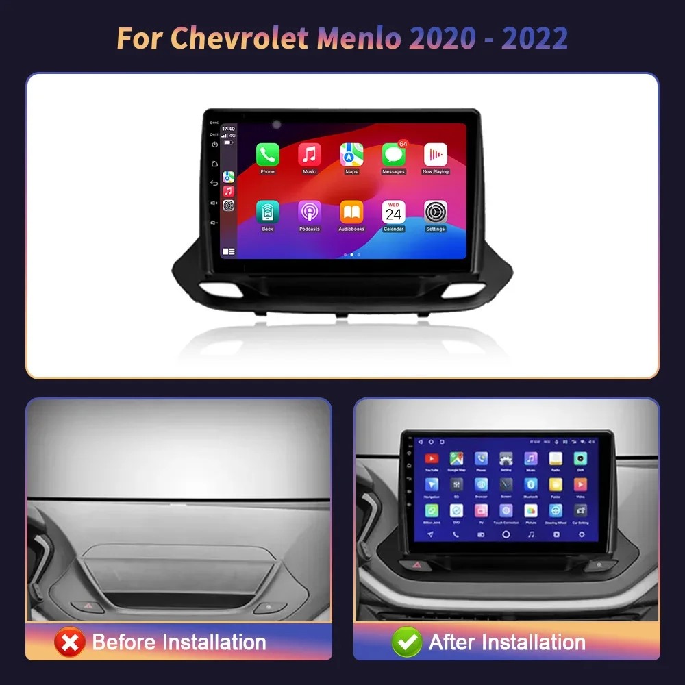 Wireless Carplay Stereo Screen For Chevrolet Menlo 2020-2022 4G GPS Head Unit Android 14 Car Radio Multimedia Navigation 2DIN