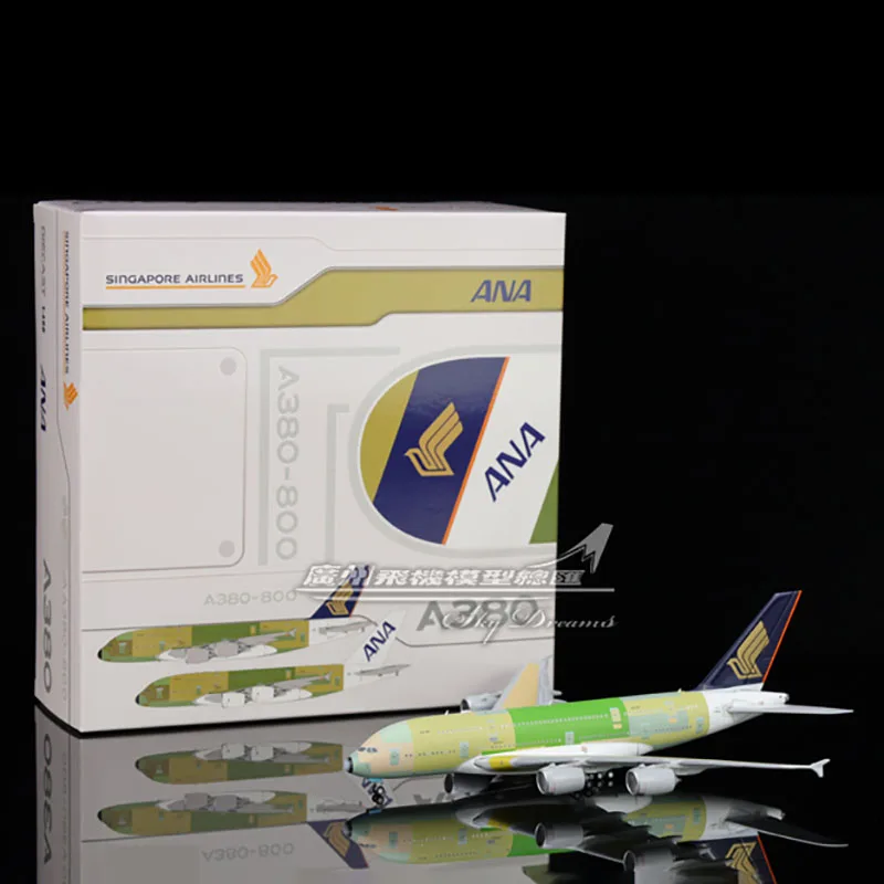 

JC Wings Die Cast 1:400 Scale Singapore XX4473 A380 F-WWSM Green Domestic Alloy Aircraft Model Collection Toy Gift Display