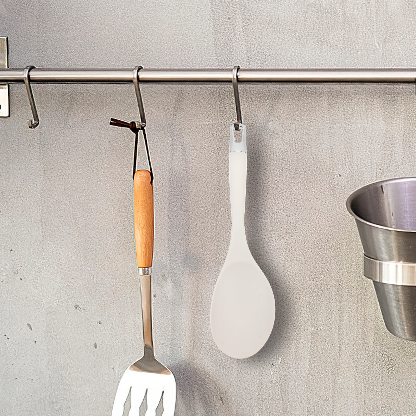 

Reusable Rice Spoon Silicone Non-Stick Smooth Surface Easy Storage Rice Scooper for Kitchen Home Hotel Restaurant