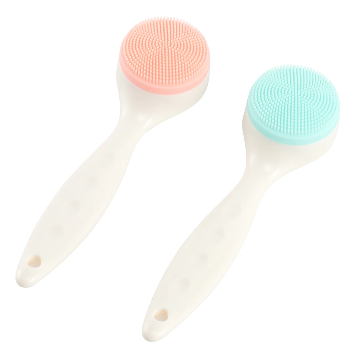 

2PCS Facial Brush H held Bath Scrubber Cleansing Silicone Soft NonSlip Suitable All Skin Types Gifts