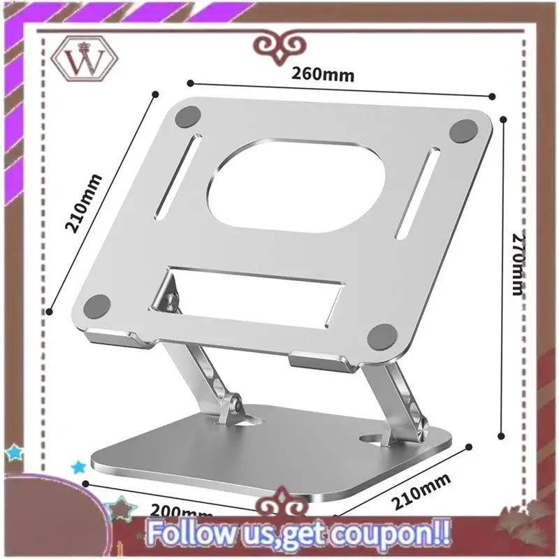 حامل من سبائك الألومنيوم قابل للتعديل من ABBG للأجهزة اللوحية وأجهزة الكمبيوتر المحمولة حتى 17 بوصة، دعم تبريد محمول قابل للطي