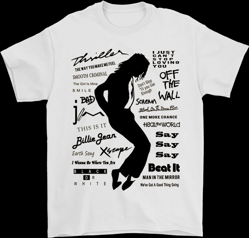 Black or White - Michael Jackson MJ new Men's T-Shirt Unisex O-Neck 100% Cotton Short Sleeve Oversized Y2k Popular Fashion Tee view 5