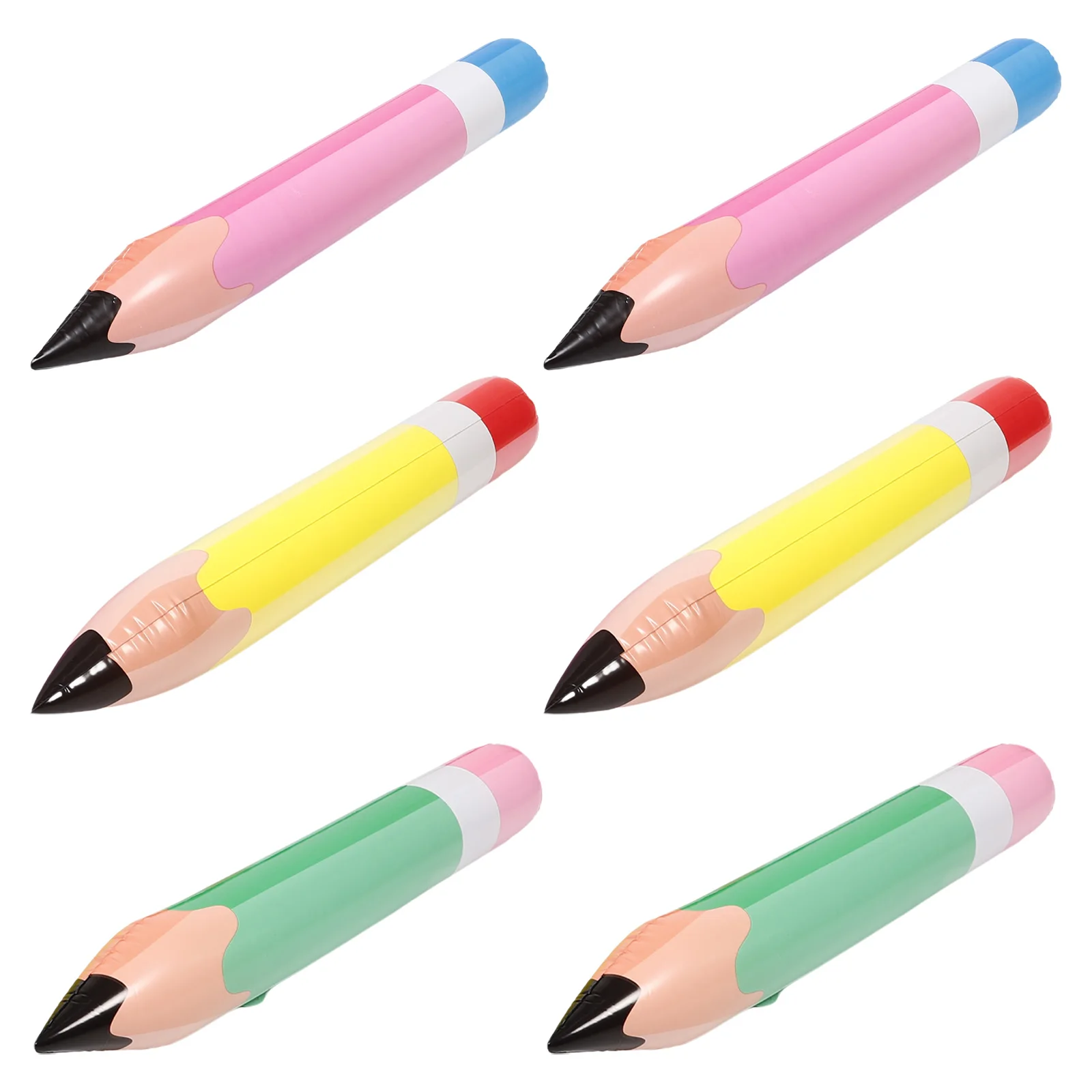 

6pcs Inflatable Pencils Back to School Decor Photo Props Giant Toys Large Inflatables PVC Classroom Hanging Balloons