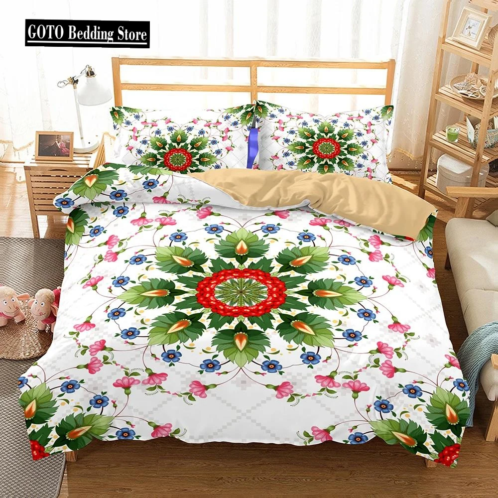 Bohemian Mandala Bedding Set Queen King Size Boho Quilt Cover Sets for Adults 2/3pcs Home Textile Soft Comfortable Breathable