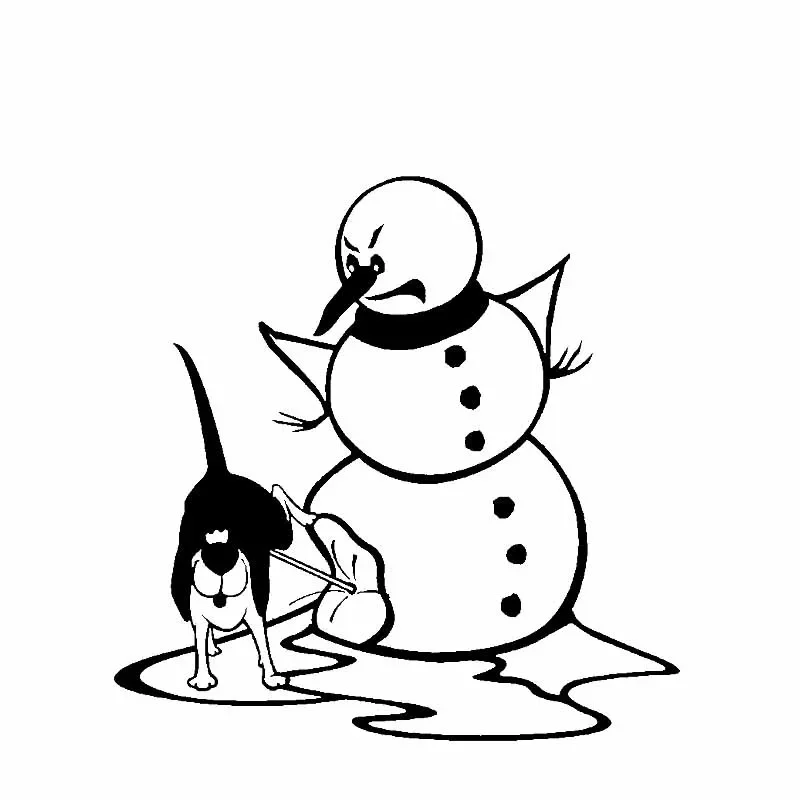 Angry Snowman Christmas Sticker High Quality Car Window Decoration Personality PVC Waterproof Decal Black/White, 19cm*19cm