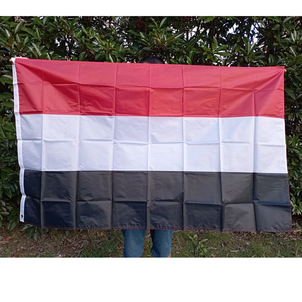 aerlxemrbrae 90x150 سنتيمتر علم اليمن عالية الجودة البوليستر اختراق مزدوج الجانب لافتة اليمن معلقة الأعلام الوطنية #1