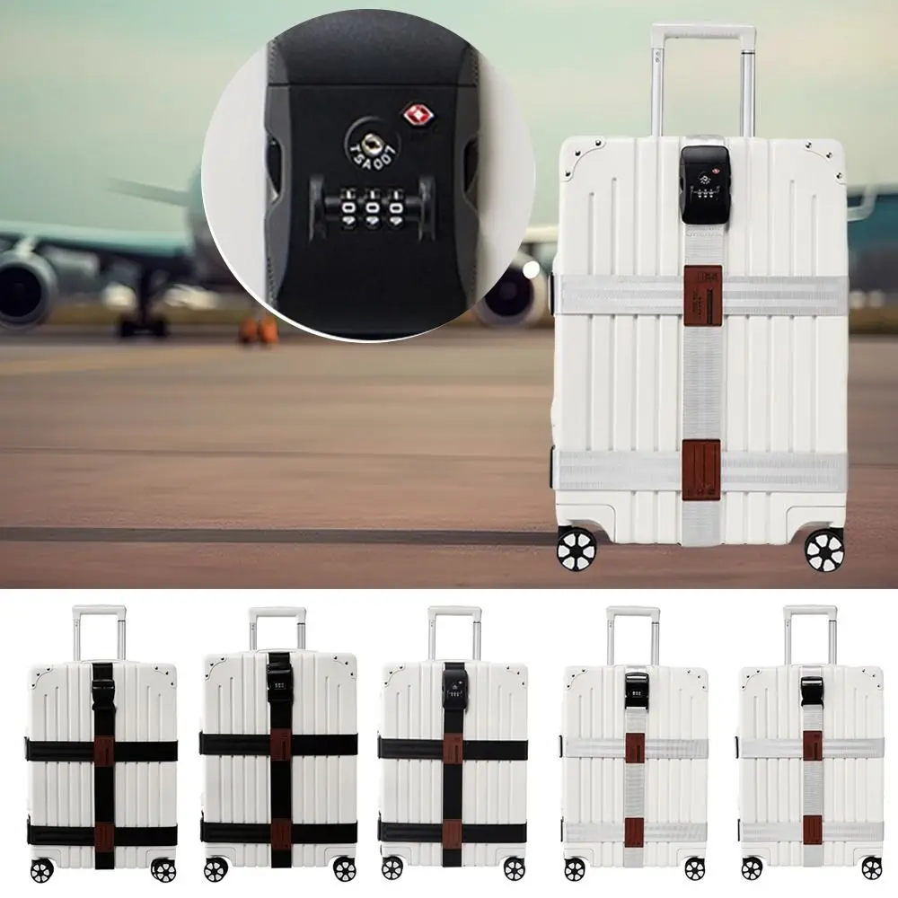 Adjustable Luggage Strap Cross Packing Belt Check Strap Explosion-proof Luggage Strap Customs Code Lock