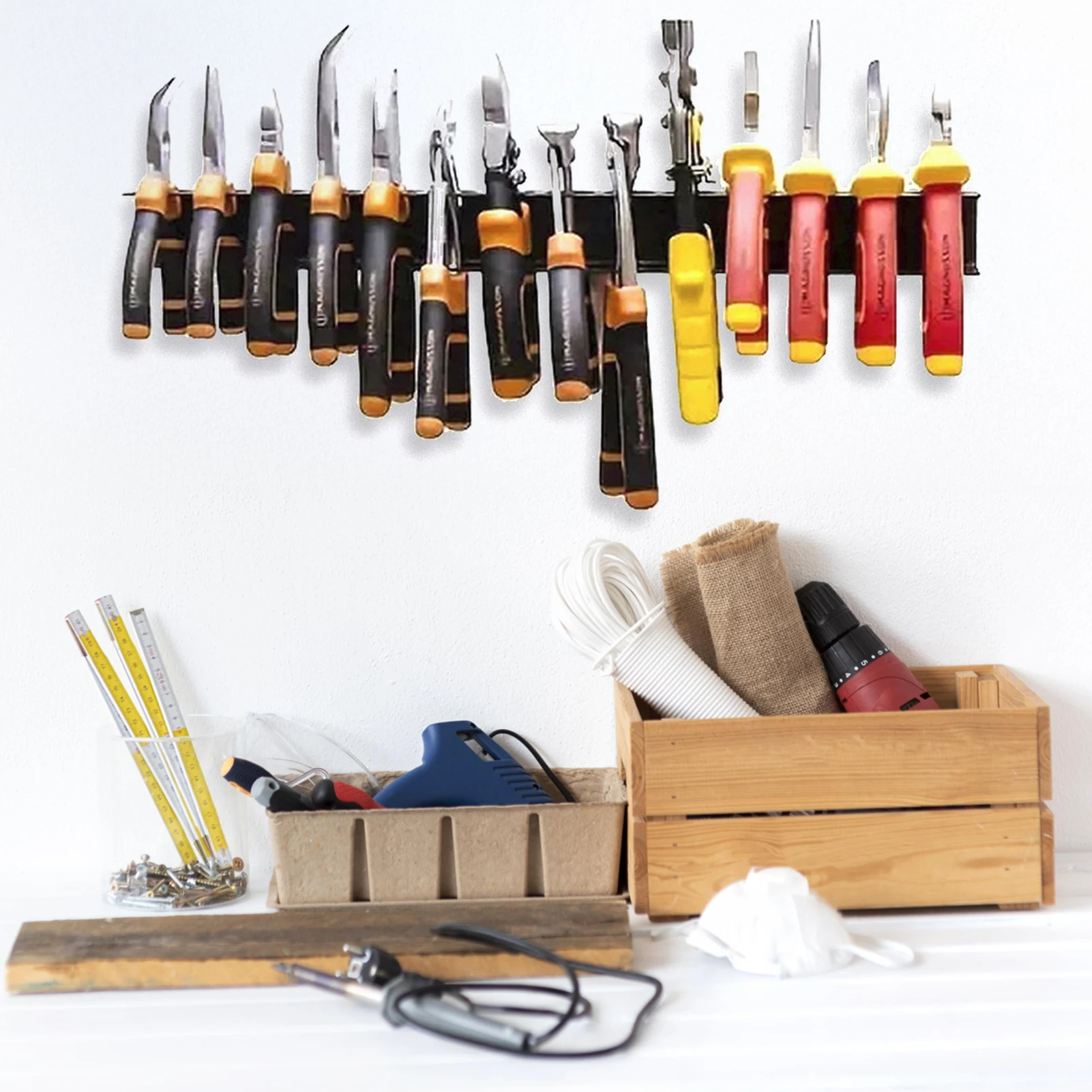 Garage Tool Storage Rack with Large Bearing Capacity Screwdriver Key Holder Suitable for Workbench Toolshed